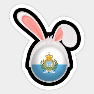 happy easter San Marino bunny ears flag cute designs Sticker